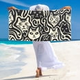 thumbnail image 5 of Bingfone Abstract Cat Faces Pattern Oversized 27.7x55 Inches Beach Towel, Super Absorbent Soft Plush Pool Towel, Bath Towel for Travel Sports Pool Swimming Bath Camping Yoga Girls Women Adults, 5 of 6