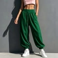 thumbnail image 4 of cocolona Womens Solid Color Casual Sweatpants Elastic Waist Drawstring Curved Workout Running Jogger Pants with Pockets, 4 of 5