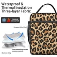 thumbnail image 2 of Brown and Beige Leopard Print Insulated Lunch Bag for Men Women,Waterproof Lunch Box for Work,Picnic or Travel,Thermal Insulation,10.63x9.06x3.54 Inches, 2 of 5
