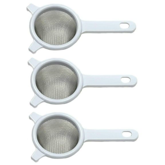 Chef Craft 3" Diameter Stainless Steel Mesh Strainer - Great for Straining Tea or Baking Ingredients 3 Pack