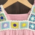 thumbnail image 5 of UngA Girl's 2 Piece Outfits Boho Floral Crochet Long Sleeve Top and Wide Leg Pants for Toddler Kids 2-3 Years,Red, 5 of 7