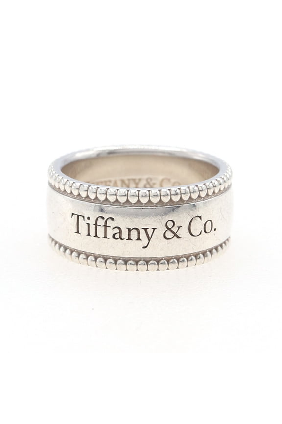 Pre-Owned Tiffany & Co. Milgrain Wide Ring, Sterling Silver 925, US 3.5-4, JP, Women's TIFFANY...