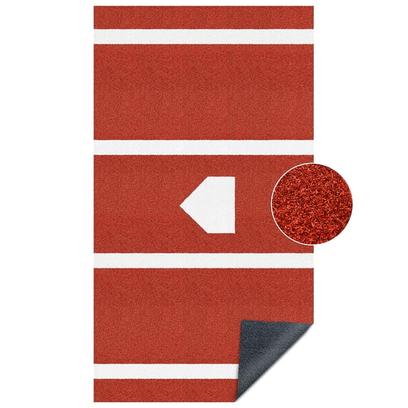 Premium Baseball Batting Mat: 10x3.8 ft Indoor/Outdoor Portable Baseball Softball Hitting Mat, Non-slip Rubber Bottom Batting Cage Mat with Home Plate for Batter, Pitcher and Catcher Training