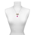 thumbnail image 3 of Delight Jewelry Silvertone Hot Pink Heart with Nurse Hat Multi-Colored Crystal Mom Charm Necklace, 3 of 5