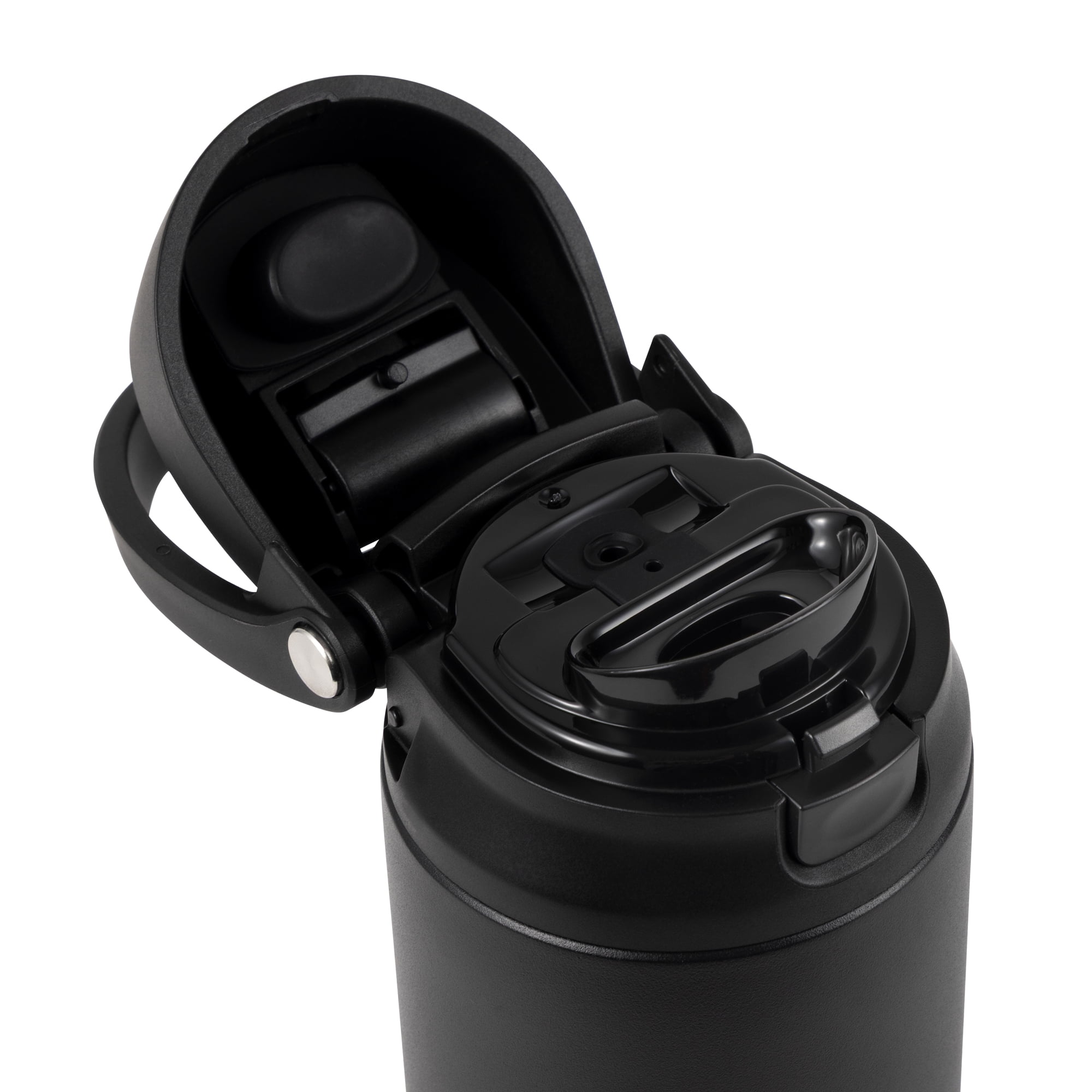 TAL Stainless Steel 2-in-1 Straw and Chug Water Bottle with Push Lid 24 fl oz, Black