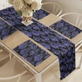 thumbnail image 2 of Ambesonne Psychedelic Table Runner & Placemats, Gothic Formless Wavy, Placemat 4 pcs + Runner 16"x90", Blue Violet and Charcoal Grey, 2 of 2