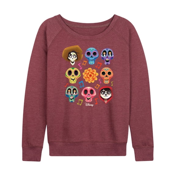 Coco - Musical Skulls - Women's Lightweight French Terry Long Sleeve Shirt