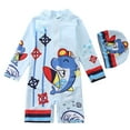 thumbnail image 2 of Baby Boy Swimsuit Boys Long Sleeve Rash Guard Swim Shirt Upf for Beach Pool Swimming Surfing Light Blue 1-2 Years, 2 of 7