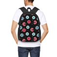 thumbnail image 6 of PUREYAH Lightweight Travel Backpack, Simple Modern Pastel Donuts Black Background Hiking Backpack School Bag with Laptop Compartment for Women Men, 6 of 6