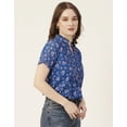 thumbnail image 5 of Moomaya Womens Printed Short Sleeves Shirt Top, V-Neck Casual Summer Top, 5 of 8