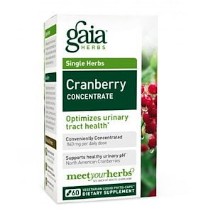 Gaia Herbs, Cranberry Concentrate, 60 Vegetarian Liquid Phyto-Caps (Pack of