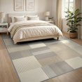 thumbnail image 3 of ODIKA 8'x10' Ultra-Soft Area Rug, Abstract Way Contemporary Geometric Striped Lightweight Throw None Washable, Bare feet friendly, Silk-Touch for Bedroom, Under Sectional, 3 of 7