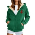 thumbnail image 1 of WILLBEST Sudadera de Mujer de Invierno Informal con Cremallera y Capucha Estampada Sudadera Suave y Cálida para Deportes Al Aire Libre Y XXX-Grande, 1 of 5