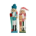 thumbnail image 2 of 2Pcs Wood Nutcracker Soldier Figures Tabletop Ornament Toys 38cm Crafts Holiday Decoration for Shelves Halloween Holiday Gift, 2 of 8