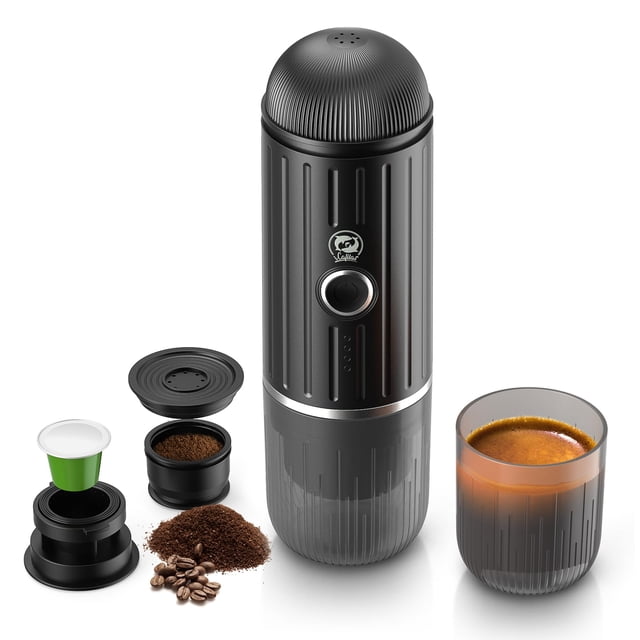 i Cafilas Rich Crema Portable Electric Espresso Coffee Maker, Fast self-heating 2 IN 1 Extraction System Espresso Machine,Support Ground Coffee and N