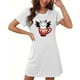 thumbnail image 4 of Camisón corto de talla grande para mujer, camisón de manga corta con estampado de pecho a la moda, camisón para mujer, 4 of 5