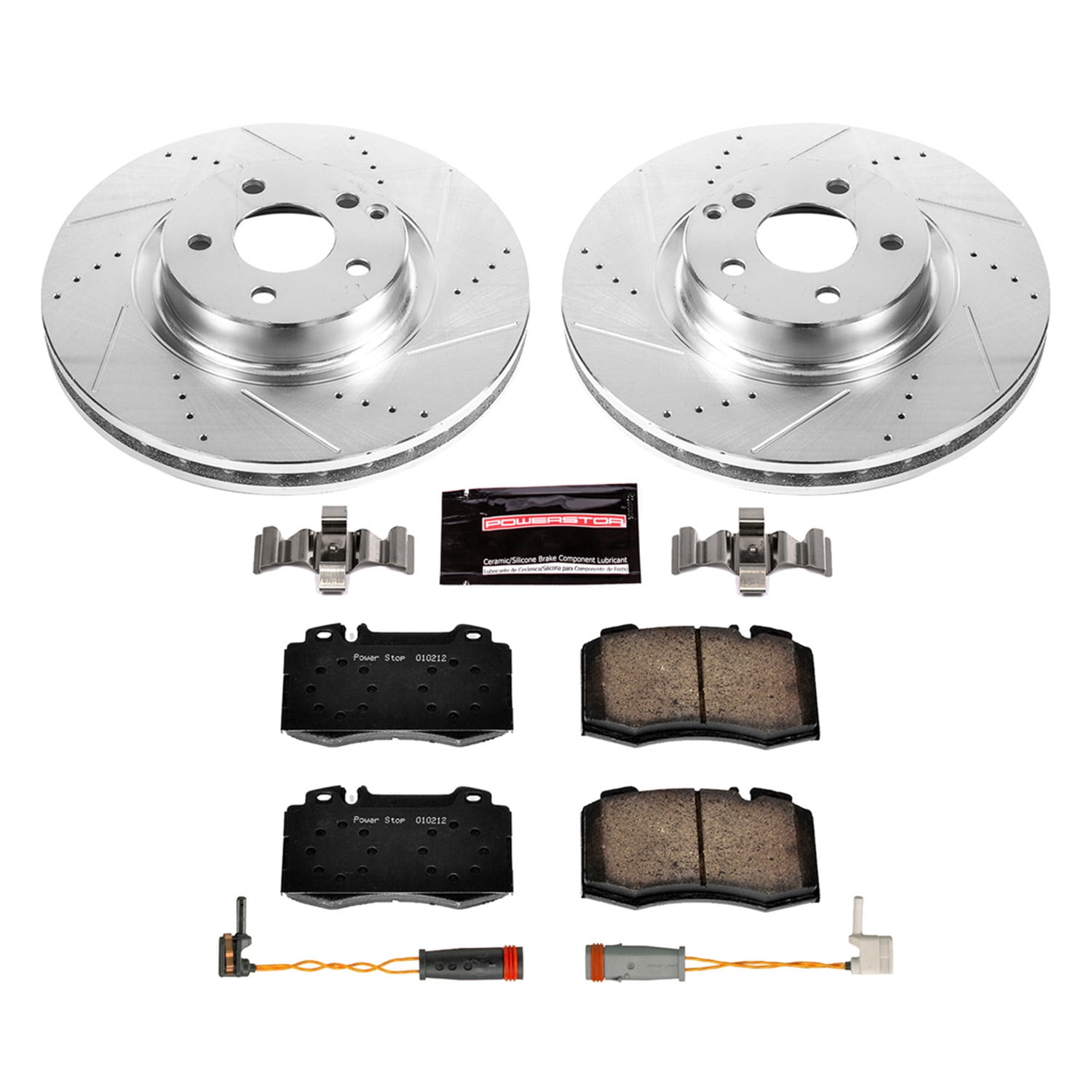 PowerStop Front Z23 Evolution Sport Carbon-Fiber Ceramic Brake Pad and Drilled & Slotted Rotor Kit Fits: MERCEDES-BENZ Select Models K5241