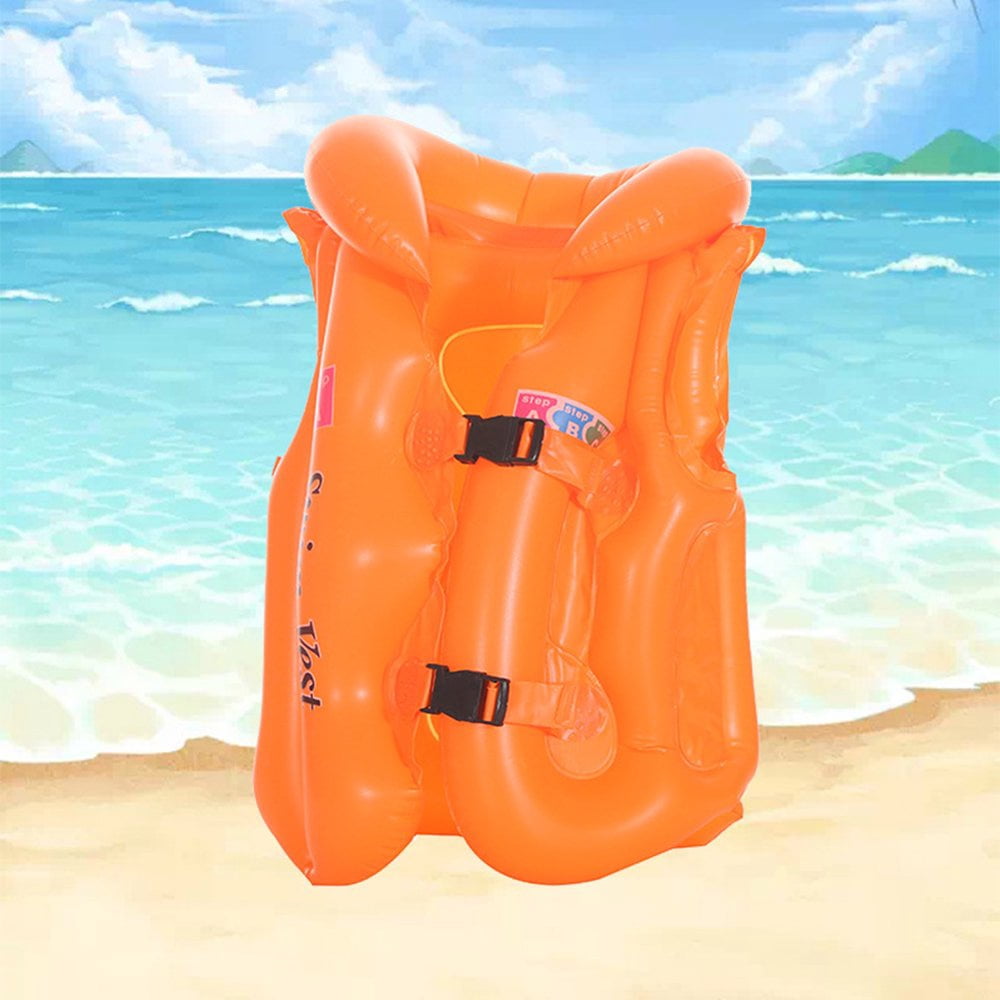 Kids Inflatable Swimsuit Life Jacket Floating Buoy Swimming Vest