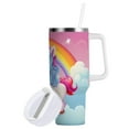 thumbnail image 2 of JSTEL Unicorn Rainbow 30 oz Tumbler Stainless Steel Water Bottle Vacuum Insulated Cup with Straw Lid & Handle For Travel Car Cup Holder, 2 of 8