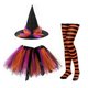 thumbnail image 1 of 3Pcs Wizard Fancy Dress Costume Set Halloween Witch Costumes Striped Thigh High Stockings Tutu Skirts Wizard Hat Set S02 Children S, 1 of 4