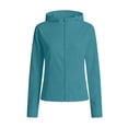 thumbnail image 6 of Crunowin Women’s UPF 50+ Zip-Front Hooded Jacket, Long-Sleeve Sun Protection Hooded Jacket Slim-Fit Athletic Jacket Green L, 6 of 8