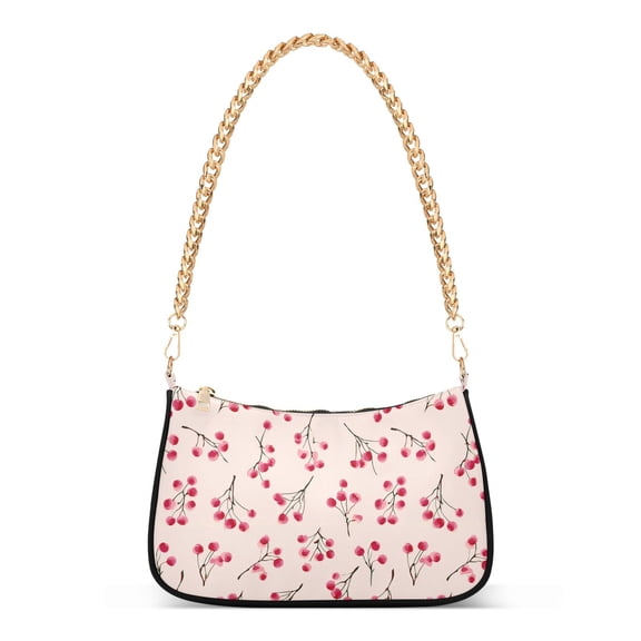 Print Tote Bag for Women Beautiful Cherry Shoulder Bag Shoulder Handbags Chain Strap