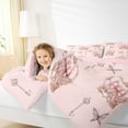 thumbnail image 5 of Manfei Pink Princess Crown Queen Comforter Set,Girl Fairy Tale Bedding Sets,Dreamy Butterfly Bedding Comforter Set For Teens,Breathable Home Decor Reversible,3-Piece, 5 of 9