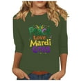 thumbnail image 1 of T-shirt Décontracté Ample à Imprimé Tauxra pour Femmes, Blouse à Manches 3/4 et Col Rond, Haut Mode Confortable en Polyester et Spandex pour Usage Quotidien, 1 of 5