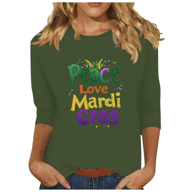 T-shirt Décontracté Ample à Imprimé Tauxra pour Femmes, Blouse à Manches 3/4 et Col Rond, Haut Mode Confortable en Polyester et Spandex pour Usage Quotidien