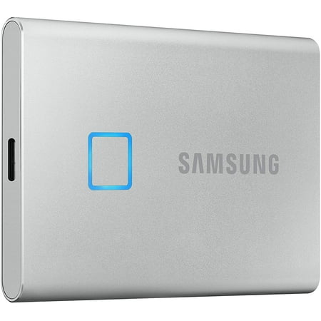 Samsung - T7 Touch 2TB External USB 3.2 Gen 2 Portable SSD with Hardware Encryption - Silver