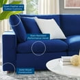 thumbnail image 5 of Sectional Sofa Set, Velvet, Blue Navy, Modern Contemporary Urban Design, Living Lounge Room Hotel Lobby Hospitality, 5 of 10