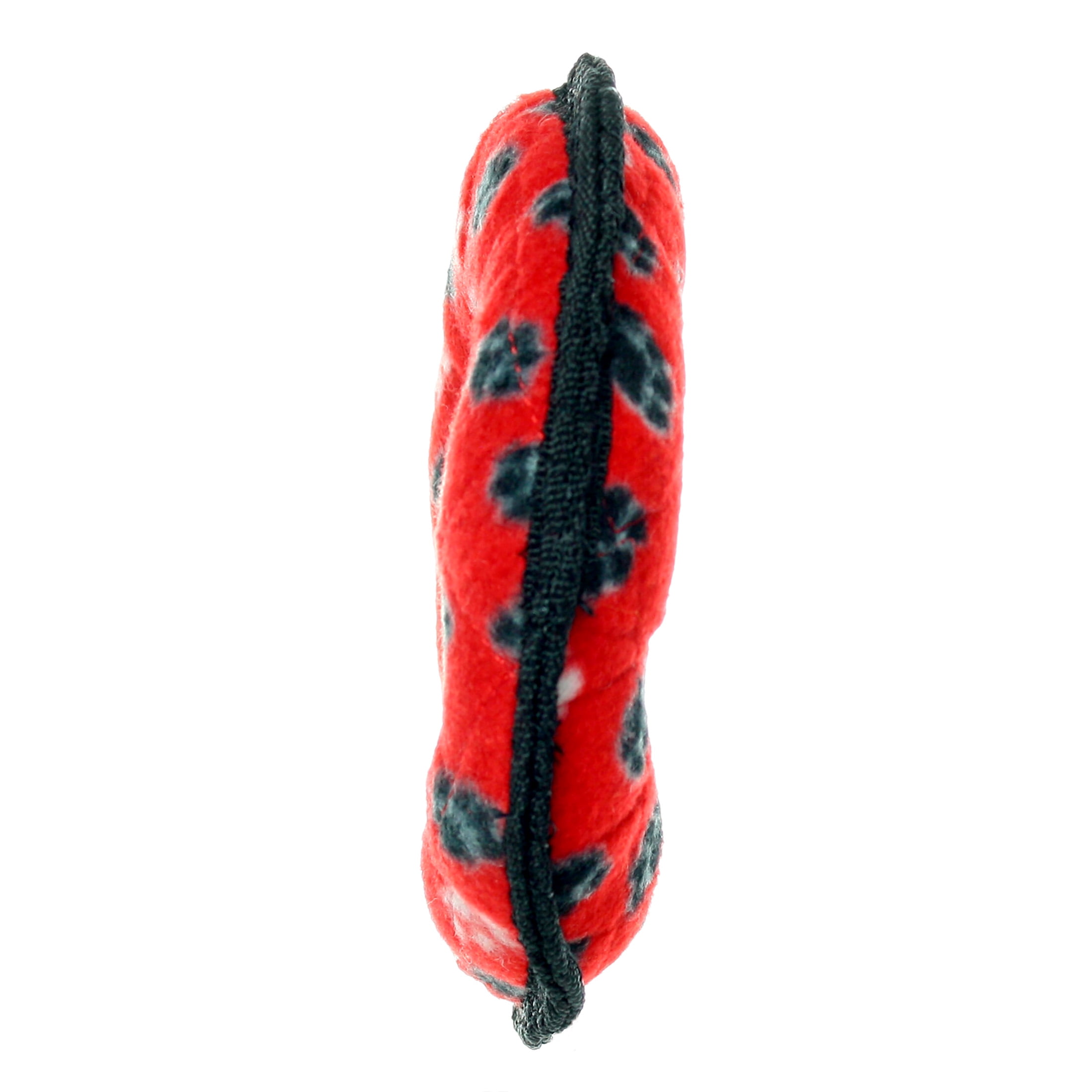 Tuffy Jr Ring Red Paw Durable Plush Dog Toy