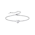 thumbnail image 1 of Pulsera de corazón inicial Silvora Pulseras de dijes Pulseras de cadena de plata de ley 925 Letra S, 1 of 8
