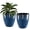 Blue, variant on QCQHDU 21 Inch Tall Planter, 2 Pack Large Plastic Planter with Drain Hole & Saucers, Large Outdoor Planters for Porch, Garden, Patio, Balcony(Oat Color)