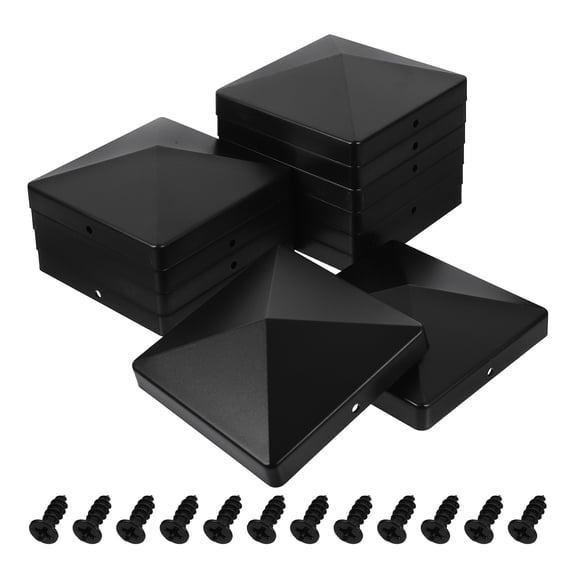 12Pcs Black Plastic Fence Post Caps for Daily Use Smooth Edges Durable Cover Protector