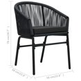 thumbnail image 4 of vidaXL Garden Chairs 2 pcs Black PE Rattan, 4 of 5