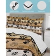 thumbnail image 4 of Quilts Twin XL Size, Brown Cat Paw Print Soft Comforter Bedding Set for Bed, Vintage Farmhouse Country Wooden Grain Lightweight Quilted Bedspread with Pillow Cover(2 Pieces), 68x98 Inch, 4 of 6