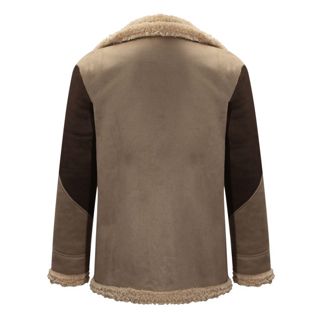Hombres Casual Mantener Caliente Espesar Manga Larga Turndown Chaqueta Cremallera Patchwork Abrigos Pompotops oipoqjl12230