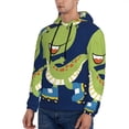thumbnail image 2 of Bingfone Dino Playing Roller Skate Men'S Drawstring Hoodie Long Sleeve Pocket Sweatshirts-X-Large, 2 of 9