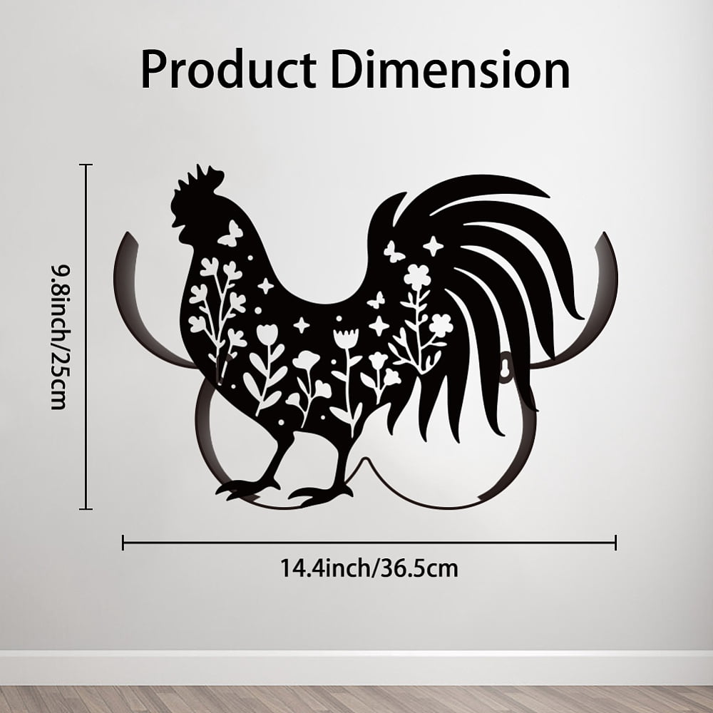 Rooster Floral Toilet Paper Holder Metal Rooster Animal Wall Mounted Toilet Paper Storage for Extra 8 Rolls Funny Animal Toilet Paper Organizer Toilet