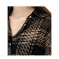 thumbnail image 5 of Women Casual Button Down Shirt Turn Down Collar Striped Loose Long Shirt, 5 of 5