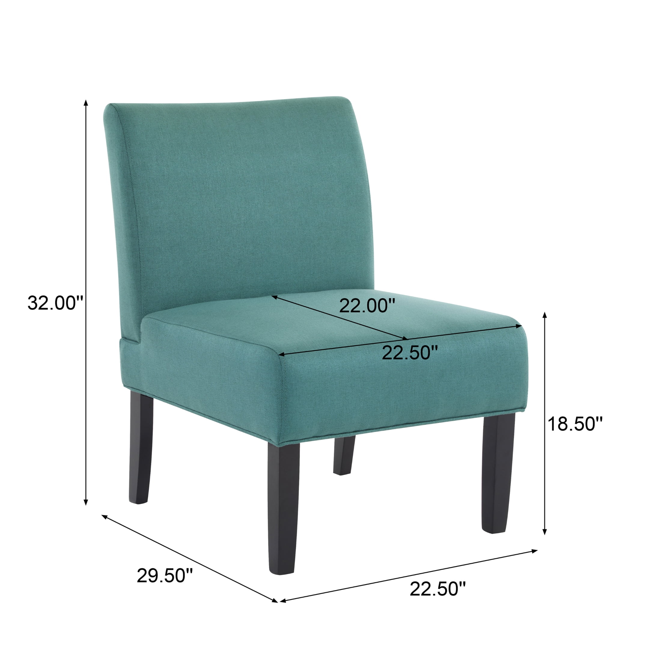 Noble House Kacey Dark Teal Fabric Slipper Chair, Blue