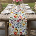thumbnail image 5 of Leaf Flower Table Runner, Plant Floral Garden Leaf Spring Summer Washable Cotton Linen Table Runners 72 Inches Long, Dresser Scarf Runner for Dining/Coffee/Kitchen/TV Stands/Cabinets 13''x72'', 5 of 8