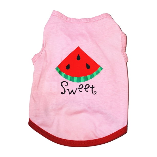 Greeniant Chalecos letras estilo fruta algodón transpirable camisetas para mascotas absorción de sudor ropa de cachorro medio disfraces traje patrón Ropa para mascotas Rosado XS Greeniant PT003720-01