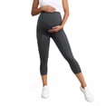 thumbnail image 2 of CHUMUD Womens Maternity Capri Leggings, Over The Belly High Waist Stretchy Pregnancy Cropped Pants, 2 of 6