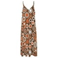 thumbnail image 5 of Orange White and Brown Circle Retro Pattern Sleeveless Dress womans clothing Beachwear, 5 of 6