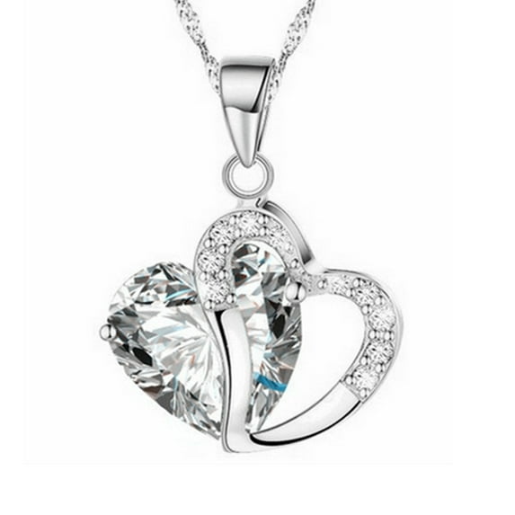 UDIYO Fashion Women Hollow Multicolor Heart Pendant Rhinestone Chain Necklace Jewelry