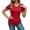 Red, variant on cocolona Womens Summer Slim Fit Tops V Neck Short Sleeve Shirts Trendy Casual Pullover Tunic Blouses