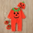thumbnail image 3 of Jkerther 3PCS Toddler Baby Girls Halloween Romper Long Sleeve Crotch Button Halloween Pumpkin Bodysuit, 3 of 7