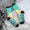 thumbnail image 5 of KLL Retro Palm Beach Sunset Print Cool Socks Men's Women's Crew Socks Funny Crazy Novelty Stockings, 5 of 6